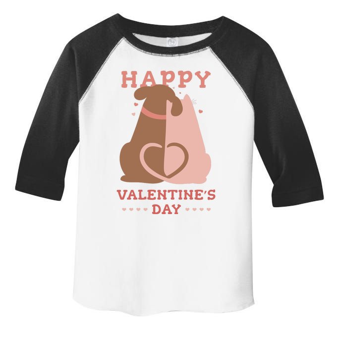 Happy Valentines Day Dog Tail Heart Toddler Fine Jersey T-Shirt