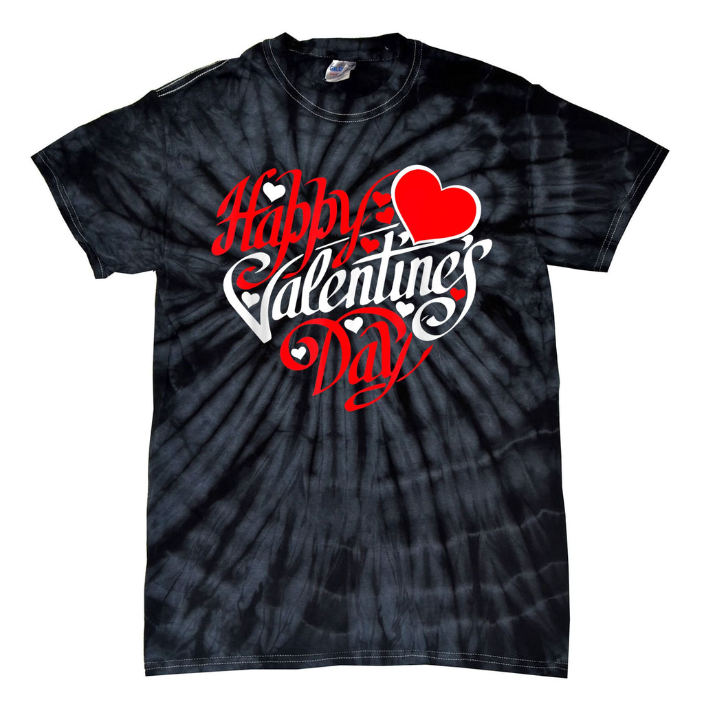 Happy Valentines Day Valentine Heart Shape Tie-Dye T-Shirt