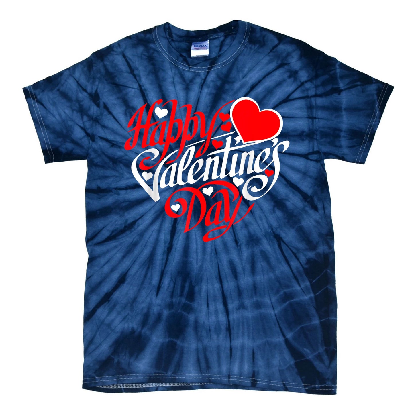 Happy Valentines Day Valentine Heart Shape Tie-Dye T-Shirt