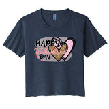 Happy Valentine Day With Love Cute Gift Women's Crop Top Tee