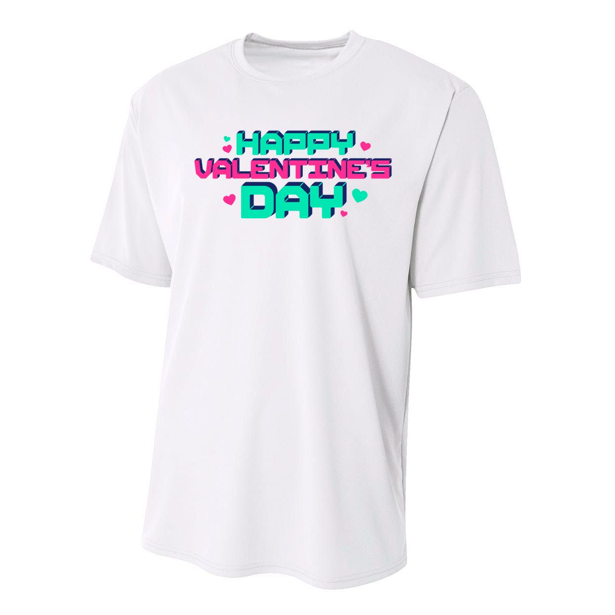 Happy Valentines Day Retro Neon Gift Performance Sprint T-Shirt
