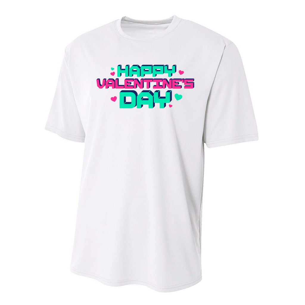 Happy Valentines Day Retro Neon Gift Performance Sprint T-Shirt