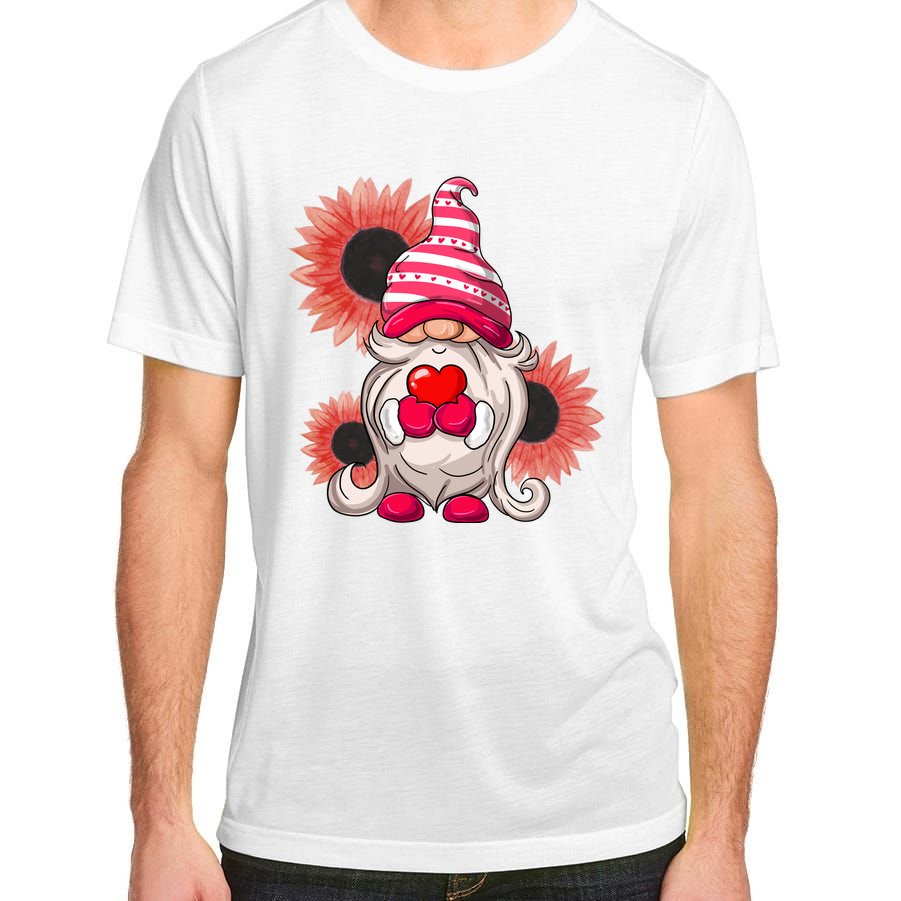 Happy Valentine's Day Gnome Sunflower Adult ChromaSoft Performance T-Shirt