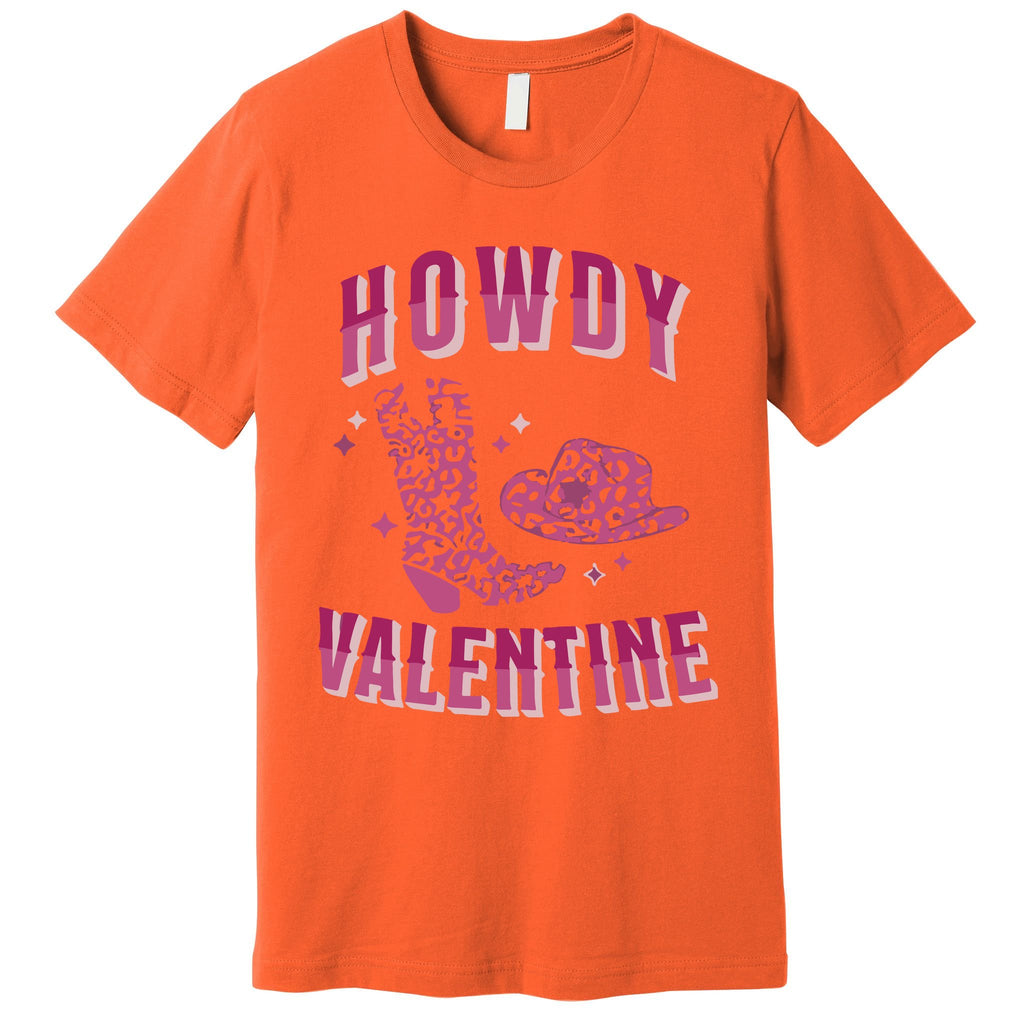 Howdy Valentine Pink Leopard Premium T-Shirt