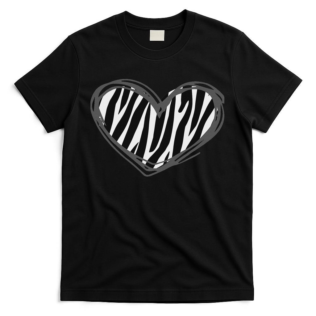 Heart Zebra Print For Zebra Lover T-Shirt