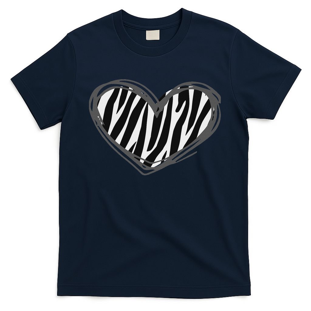 Heart Zebra Print For Zebra Lover T-Shirt