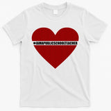 I Am a Public School Teacher Hashtag Love Heart T-Shirt