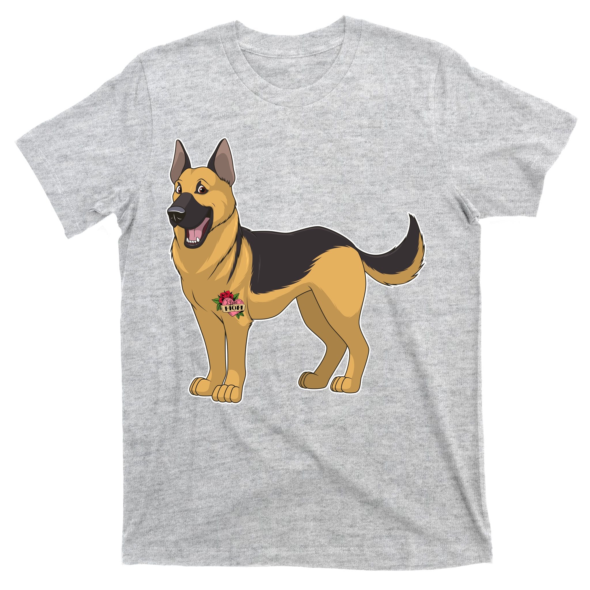 I Love Mom Tattoo German Shepard T-Shirt