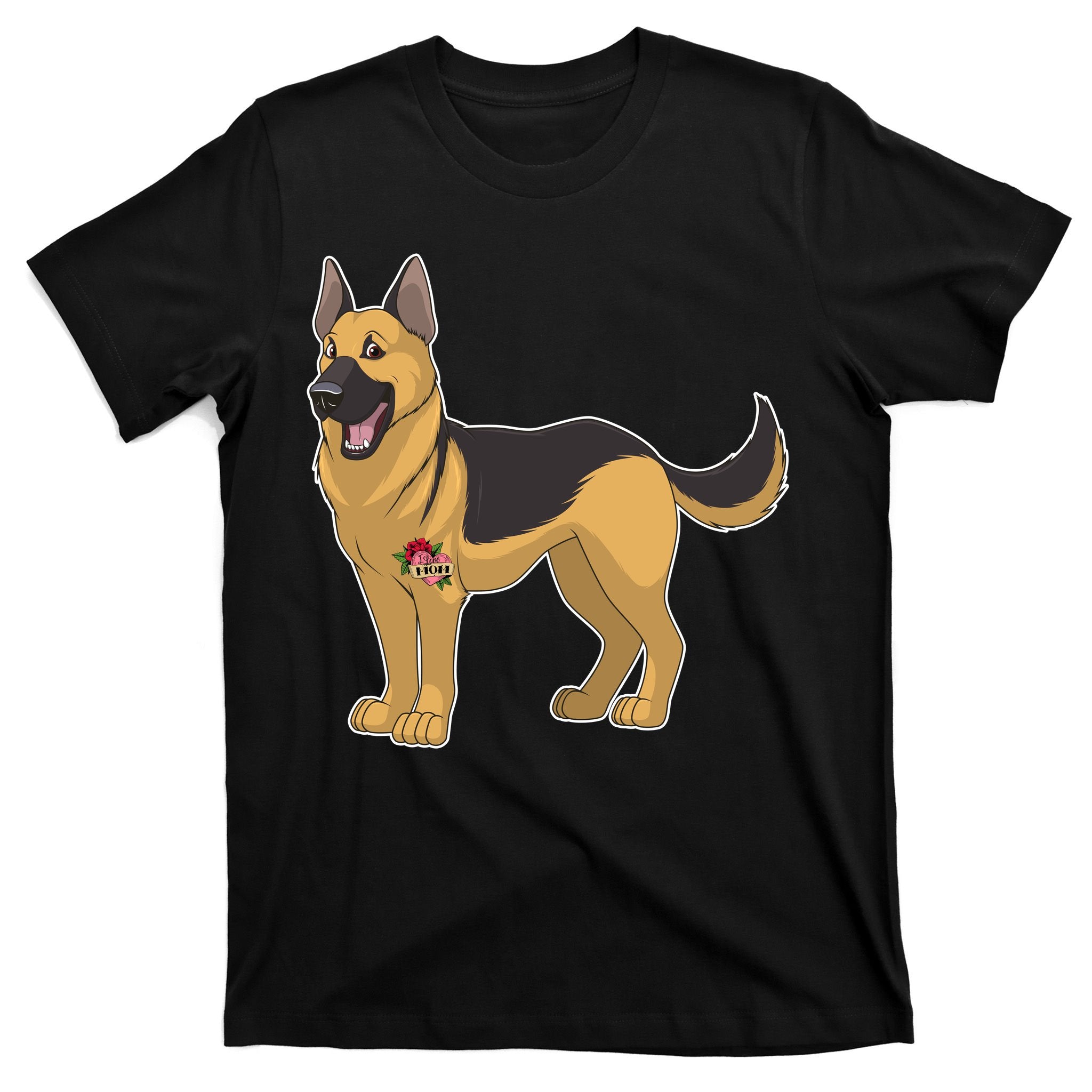 I Love Mom Tattoo German Shepard T-Shirt