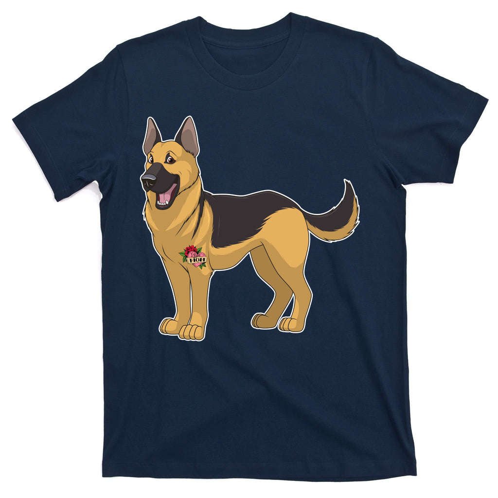 I Love Mom Tattoo German Shepard T-Shirt