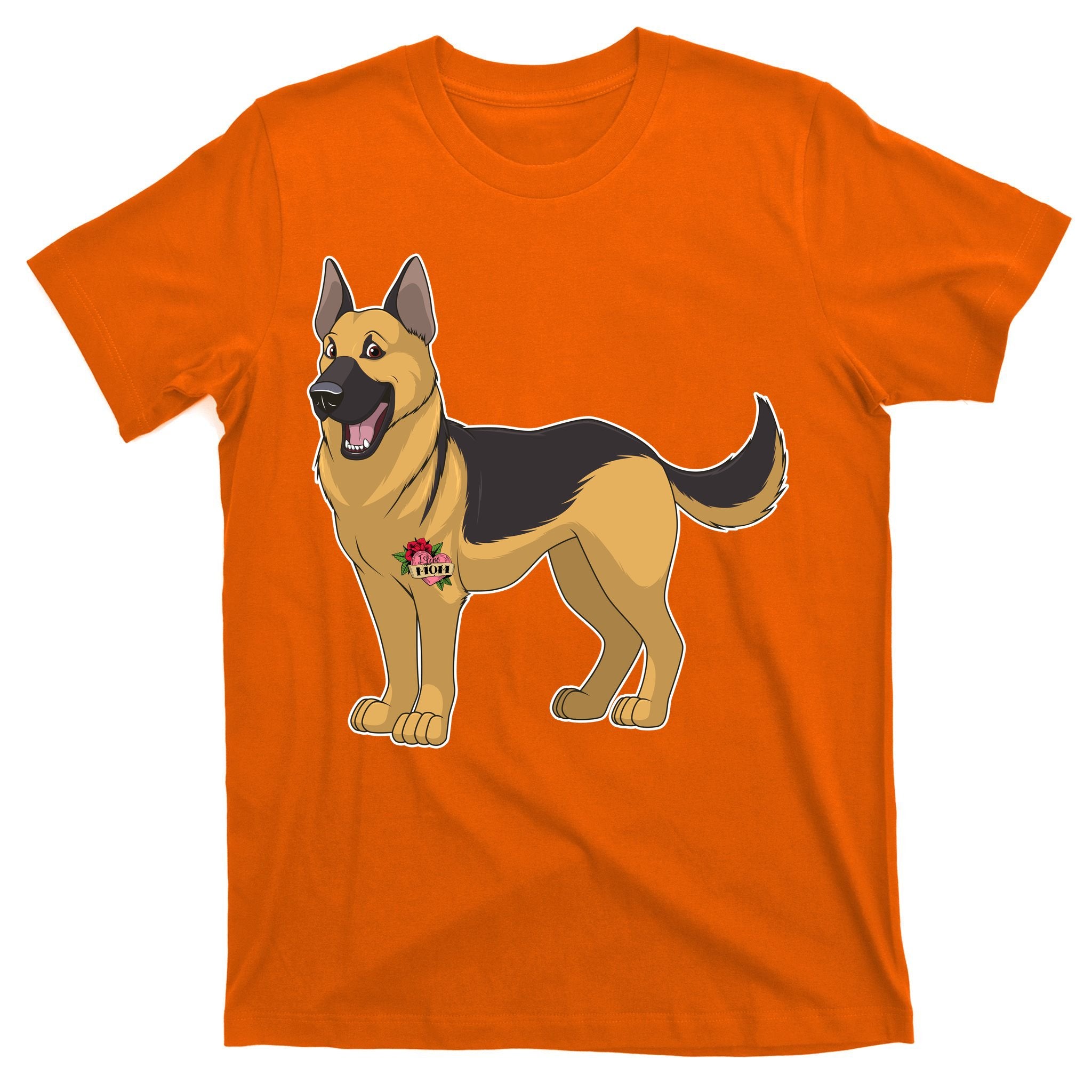 I Love Mom Tattoo German Shepard T-Shirt
