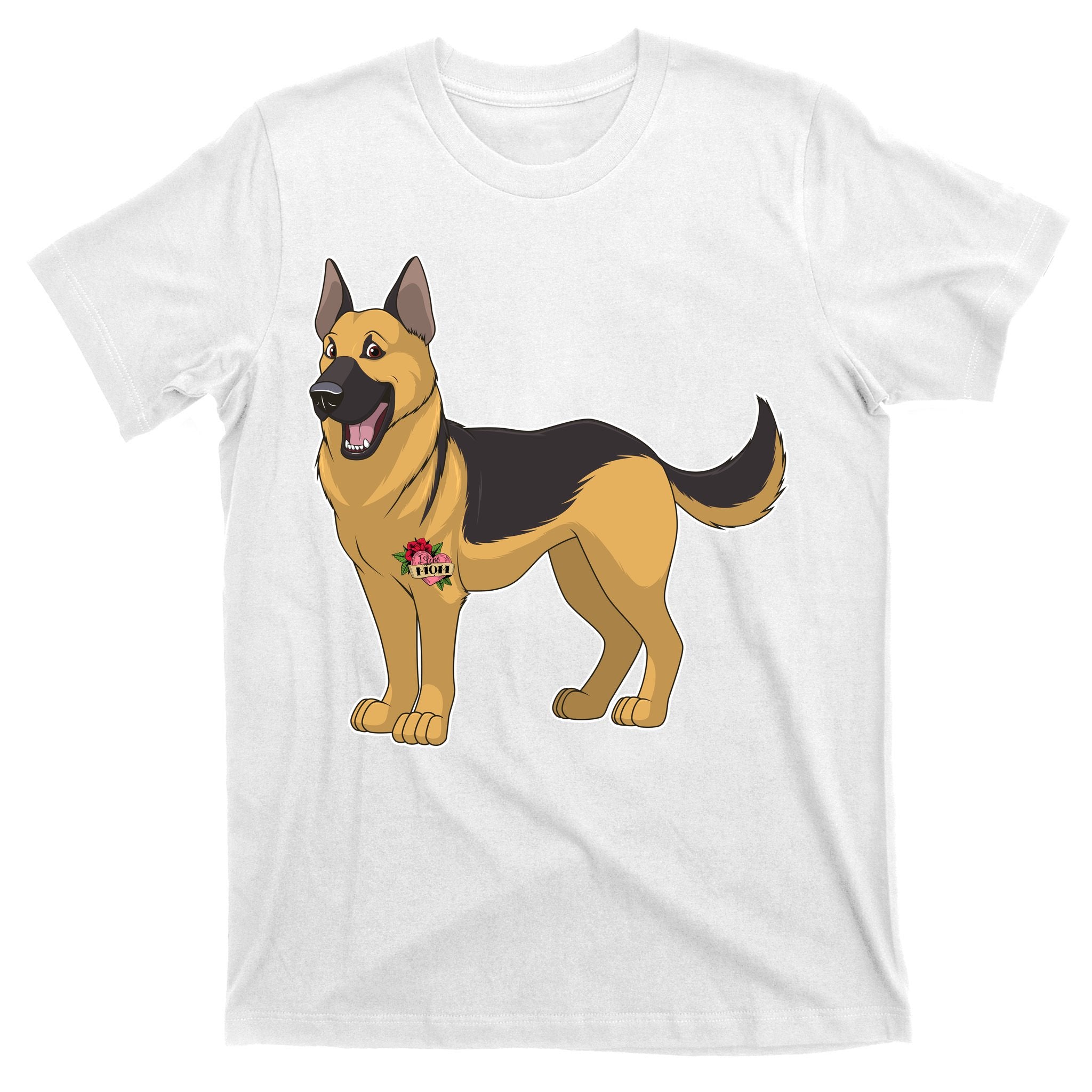 I Love Mom Tattoo German Shepard T-Shirt
