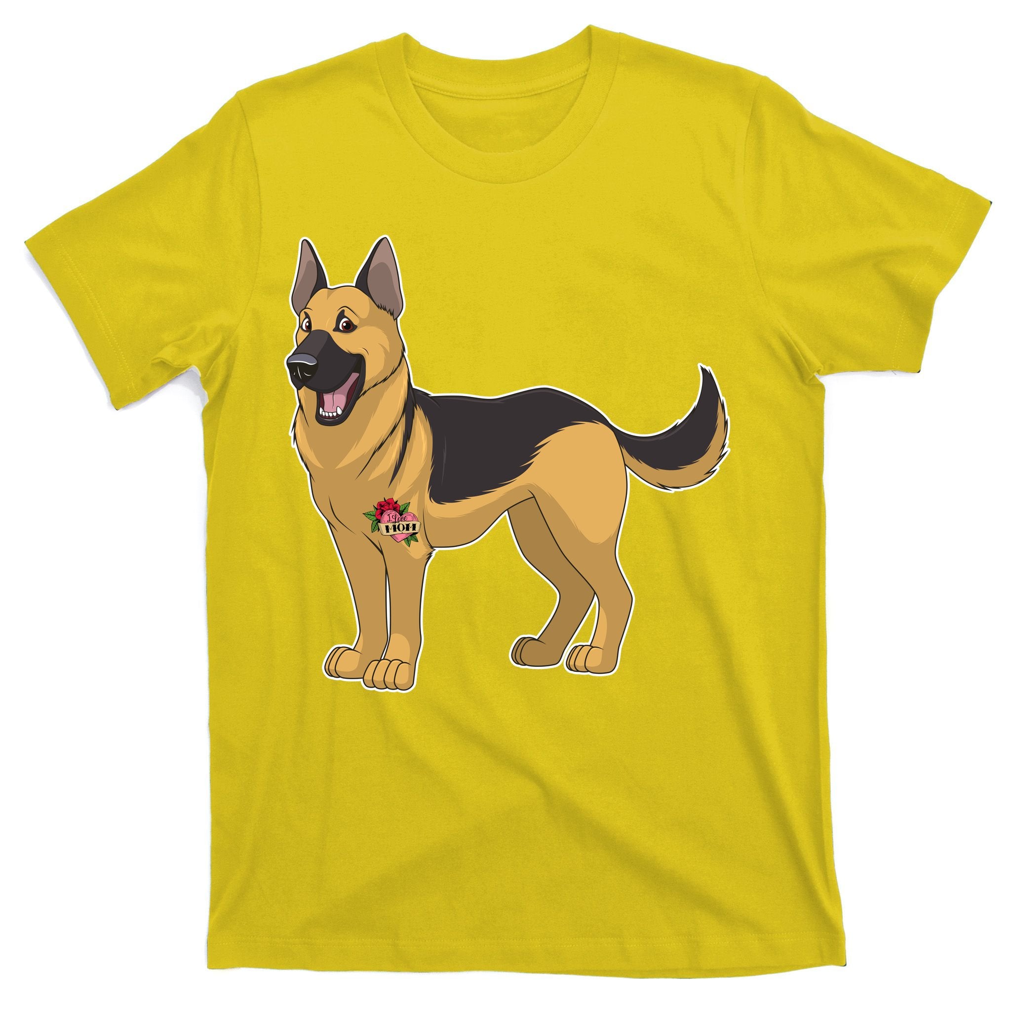 I Love Mom Tattoo German Shepard T-Shirt