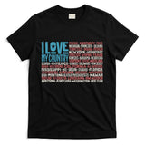 I Love My Country USA State Flag T-Shirt