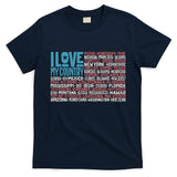 I Love My Country USA State Flag T-Shirt