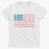 I Love My Country USA State Flag T-Shirt