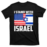 I Stand With Israel US Flags United Distressed T-Shirt