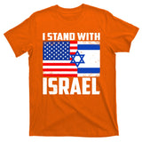I Stand With Israel US Flags United Distressed T-Shirt