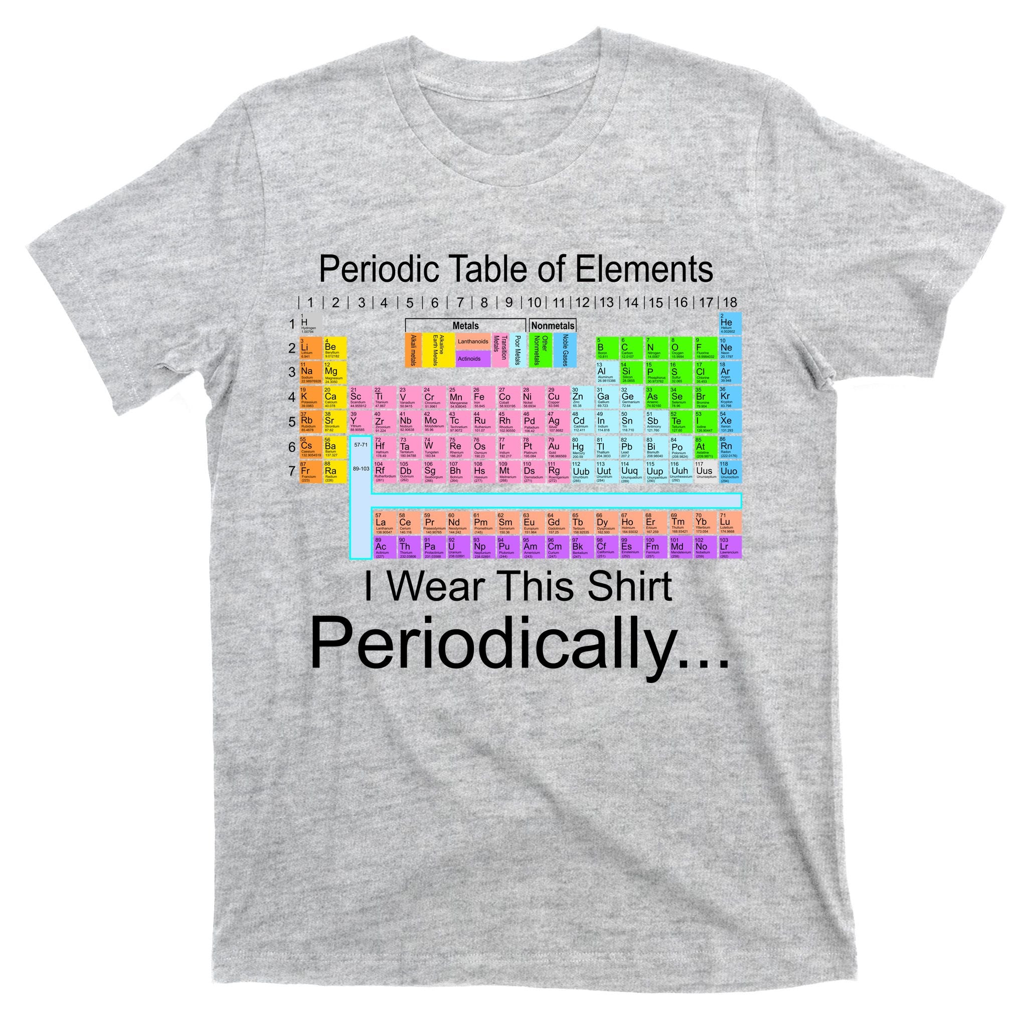 I Wear this Shirt Periodically Periodic Table of Elements T-Shirt