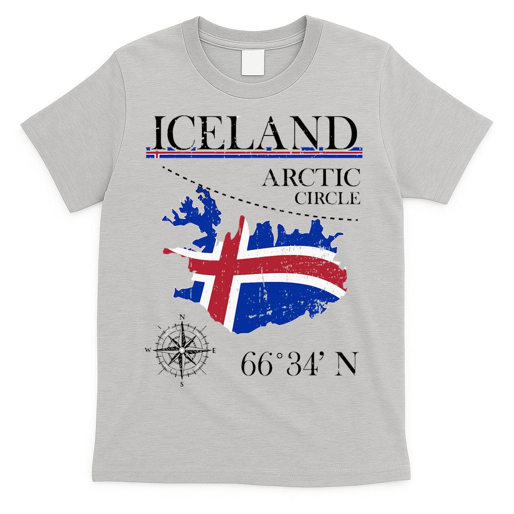 Iceland  Arctic Circle  Polar North Island Icelandic Flag T-Shirt