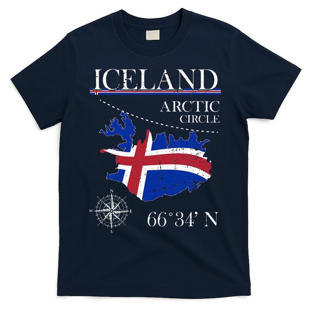 Iceland  Arctic Circle  Polar North Island Icelandic Flag T-Shirt