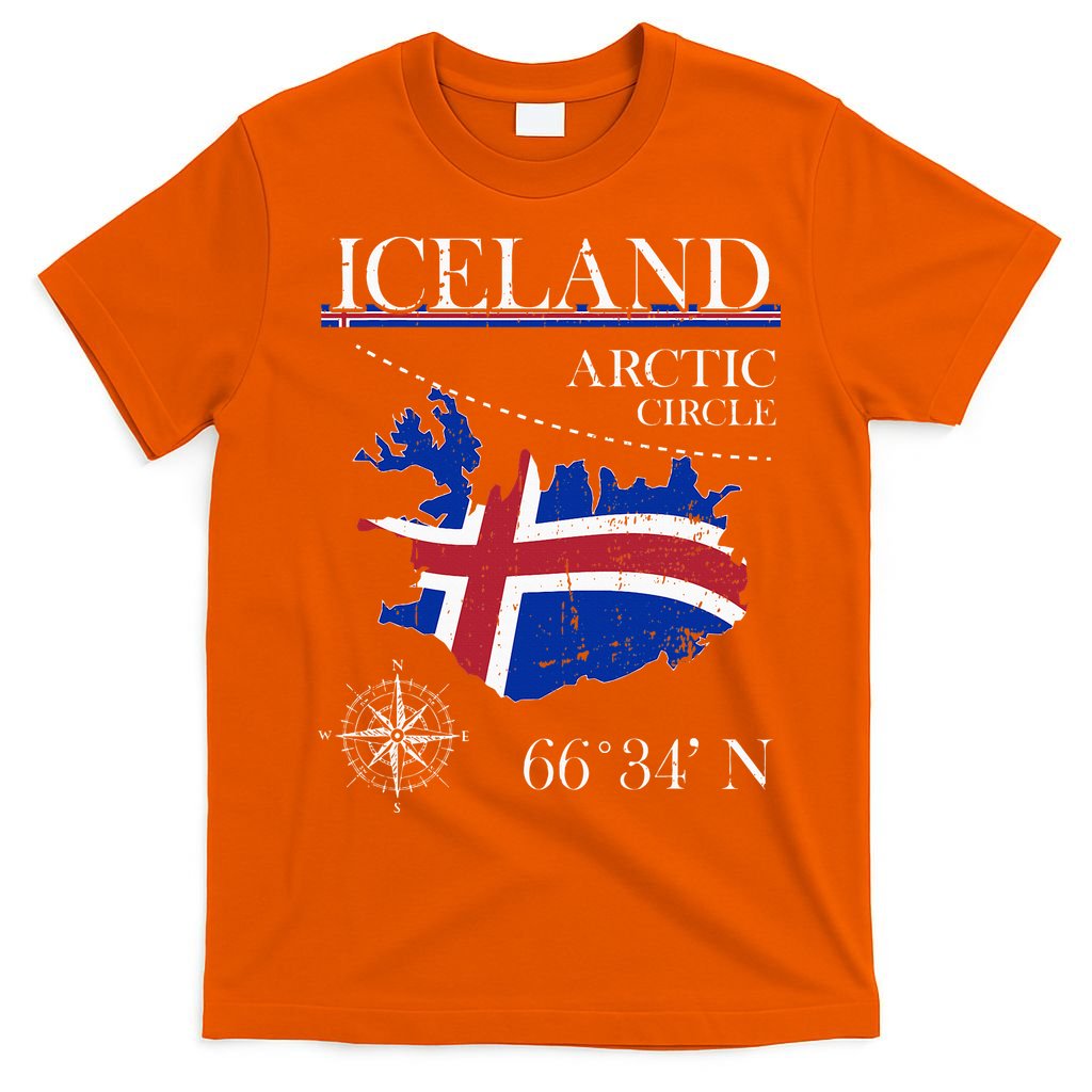 Iceland  Arctic Circle  Polar North Island Icelandic Flag T-Shirt