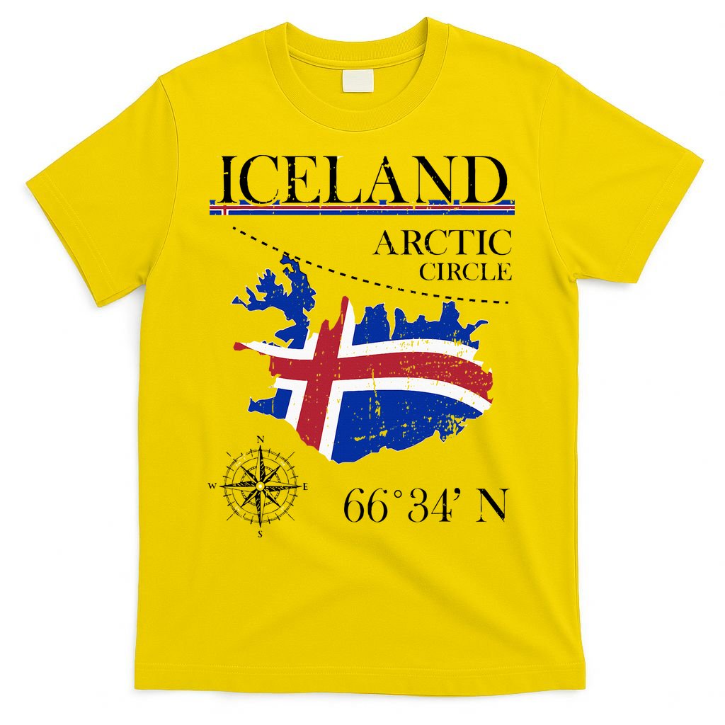 Iceland  Arctic Circle  Polar North Island Icelandic Flag T-Shirt