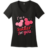 IM A Sucker For You Couple ValentineS Day Lover Women's V-Neck T-Shirt