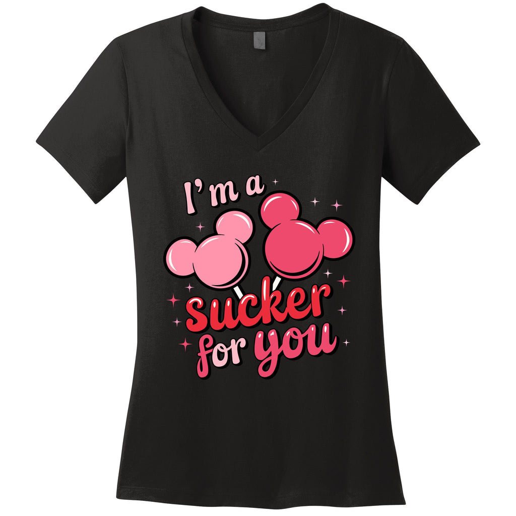 IM A Sucker For You Couple ValentineS Day Lover Women's V-Neck T-Shirt