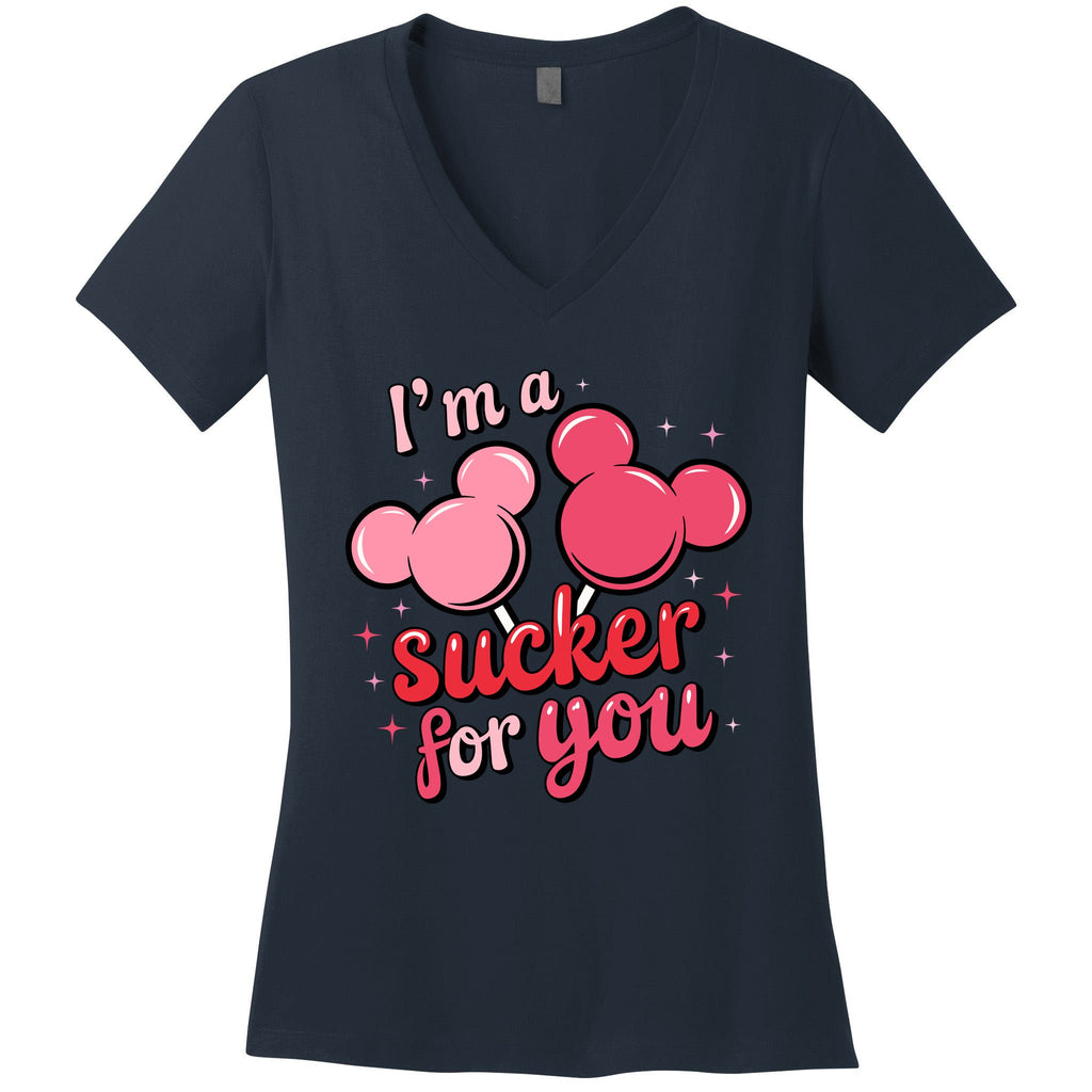 IM A Sucker For You Couple ValentineS Day Lover Women's V-Neck T-Shirt