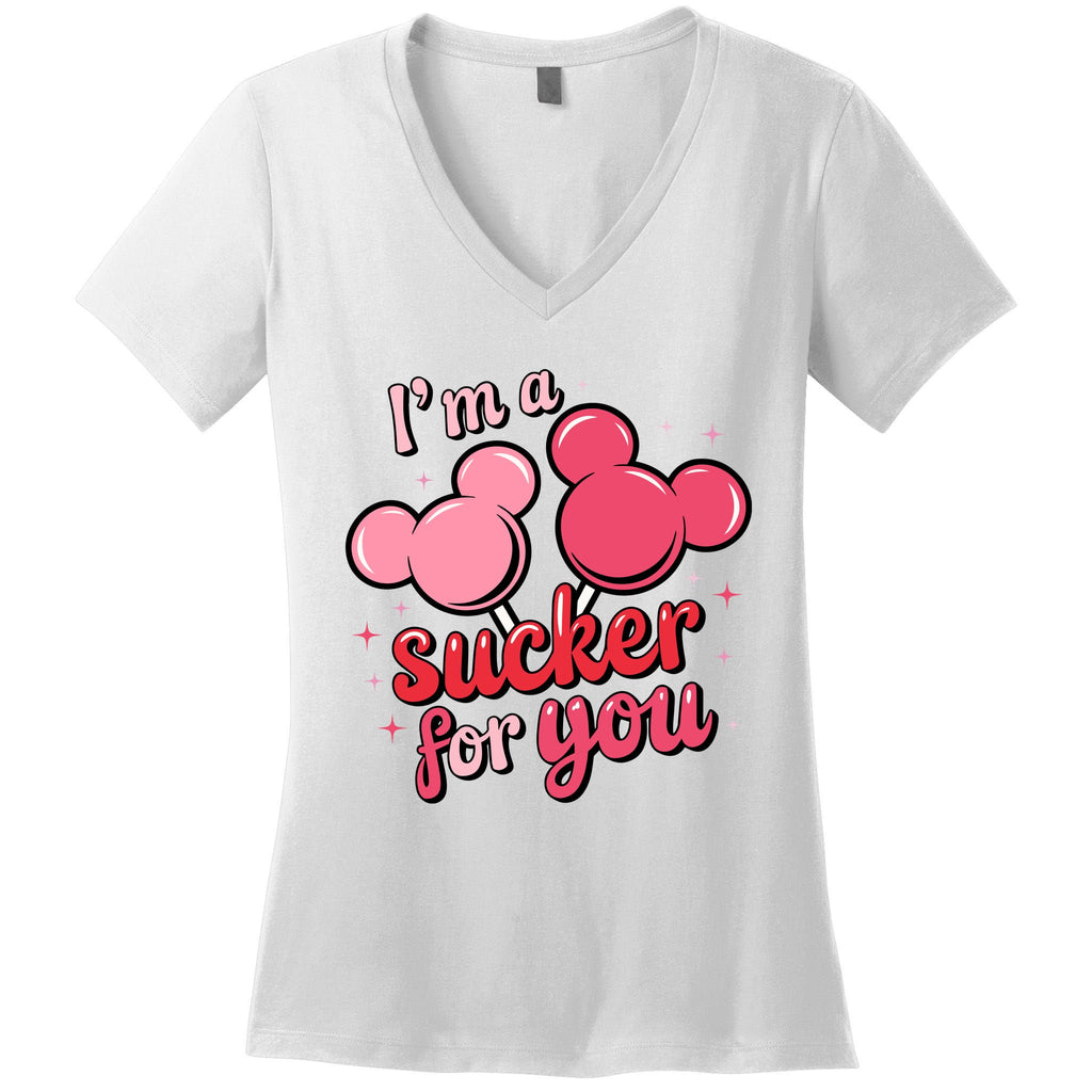 IM A Sucker For You Couple ValentineS Day Lover Women's V-Neck T-Shirt