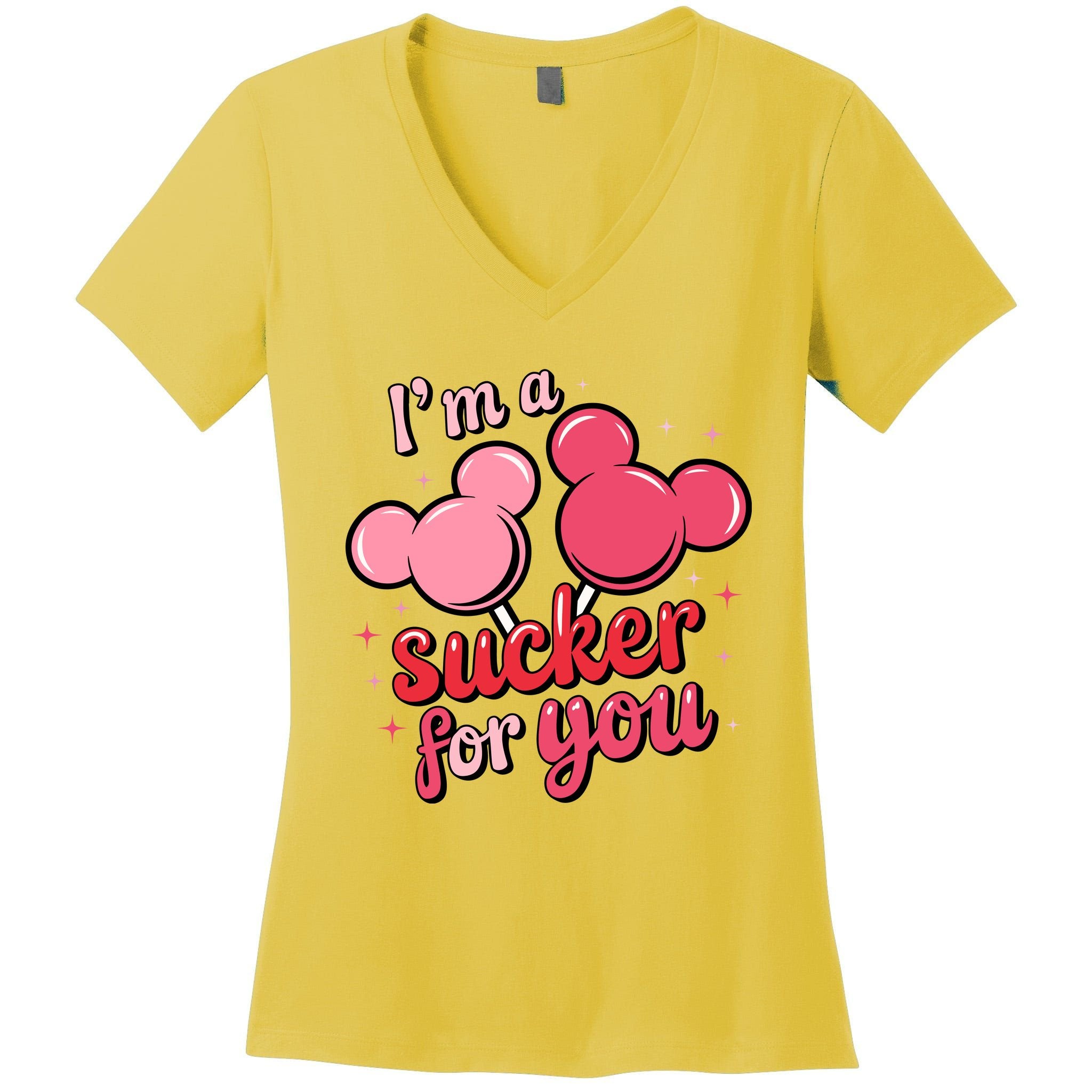 IM A Sucker For You Couple ValentineS Day Lover Women's V-Neck T-Shirt