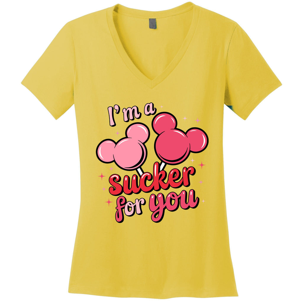 IM A Sucker For You Couple ValentineS Day Lover Women's V-Neck T-Shirt