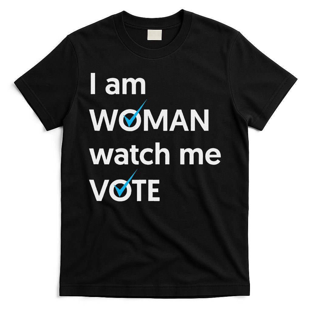 I Am Woman Watch Me Vote 2024 Blue Wave Vote T-Shirt