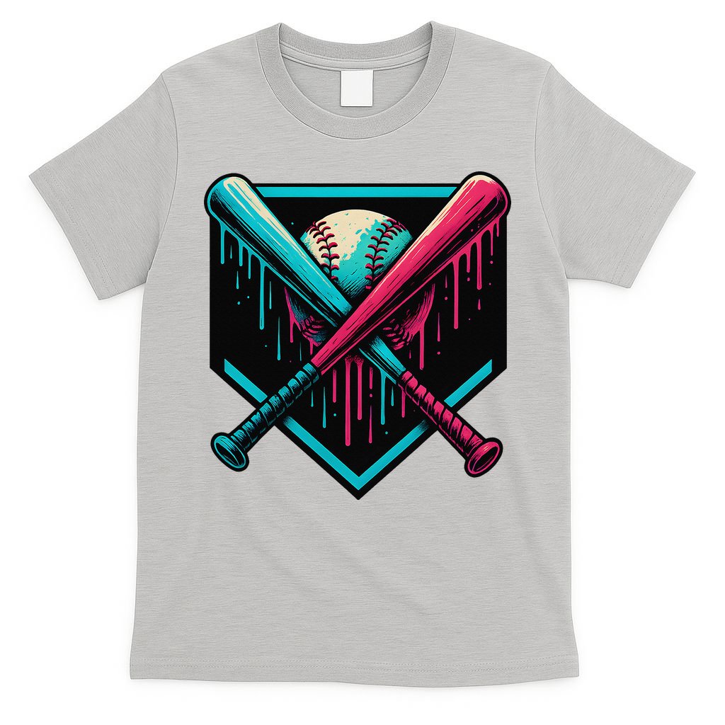 Ice Cream Dripping Baseball Home Plate Drip Respect The T-Shirt