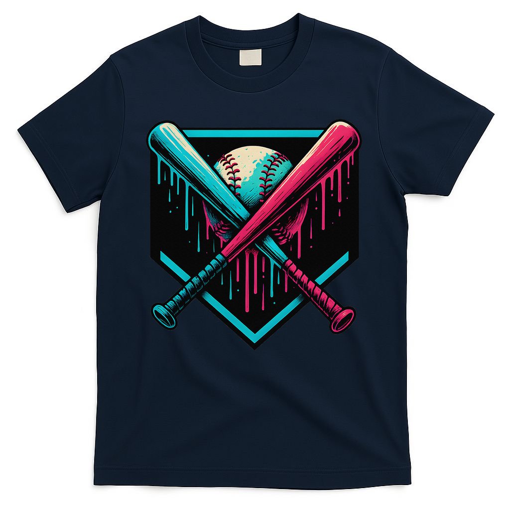Ice Cream Dripping Baseball Home Plate Drip Respect The T-Shirt