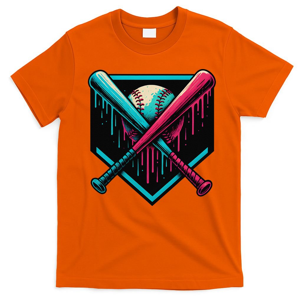 Ice Cream Dripping Baseball Home Plate Drip Respect The T-Shirt
