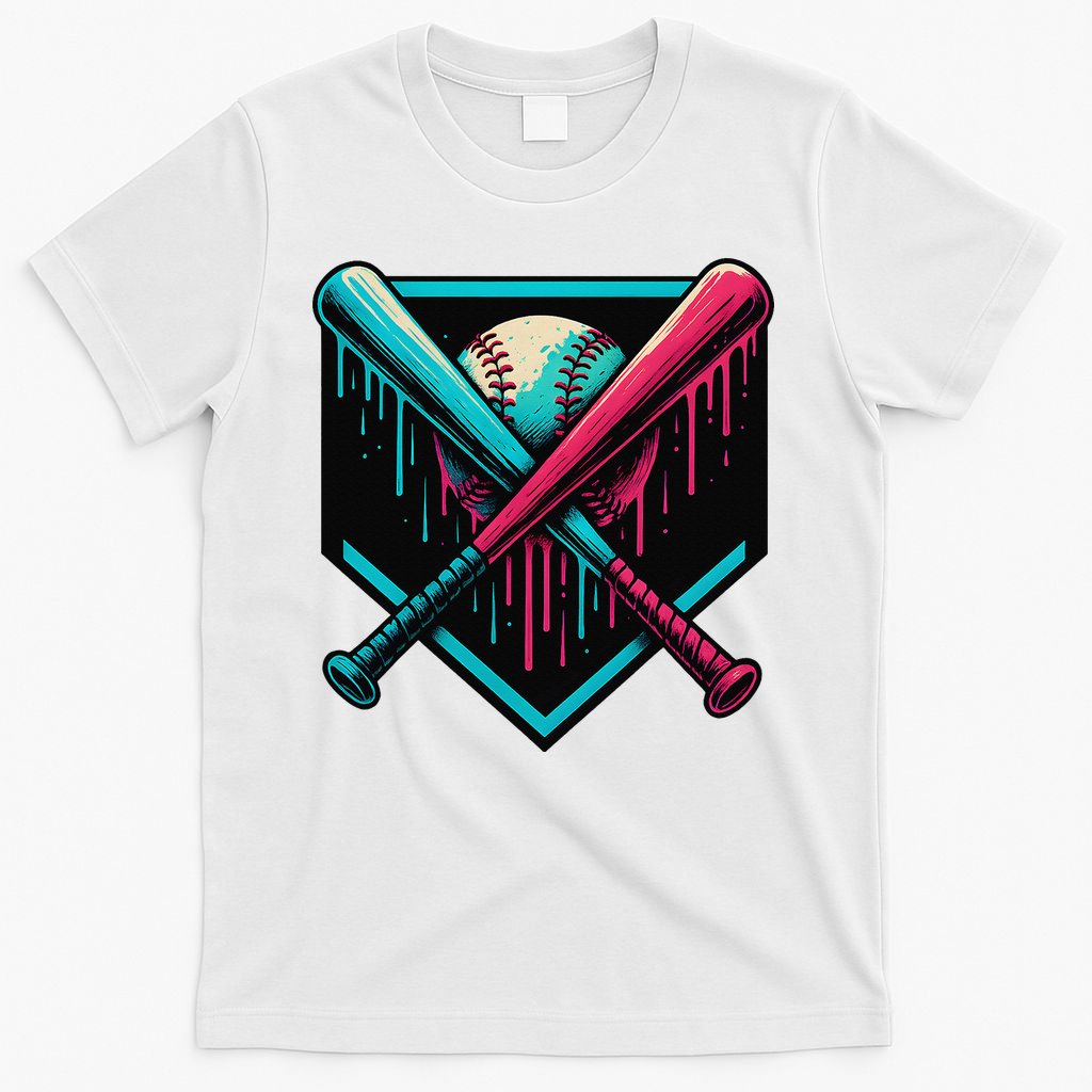 Ice Cream Dripping Baseball Home Plate Drip Respect The T-Shirt