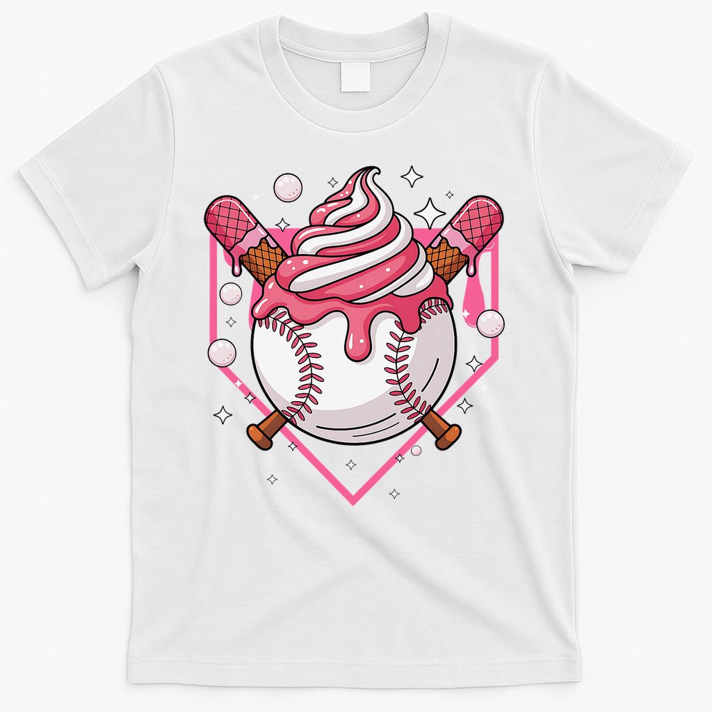 Ice Cream Drip Baseball Stuff Stuff Baseball T-Shirt