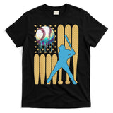 Ice Cream Drip Baseball Bat Baseball Player 4th Of July T-Shirt