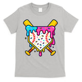 Ice Cream Drip Baseball Bat Home Plate Cool T-Shirt