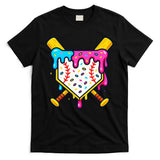 Ice Cream Drip Baseball Bat Home Plate Cool T-Shirt