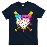 Ice Cream Drip Baseball Bat Home Plate Cool T-Shirt