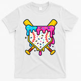 Ice Cream Drip Baseball Bat Home Plate Cool T-Shirt