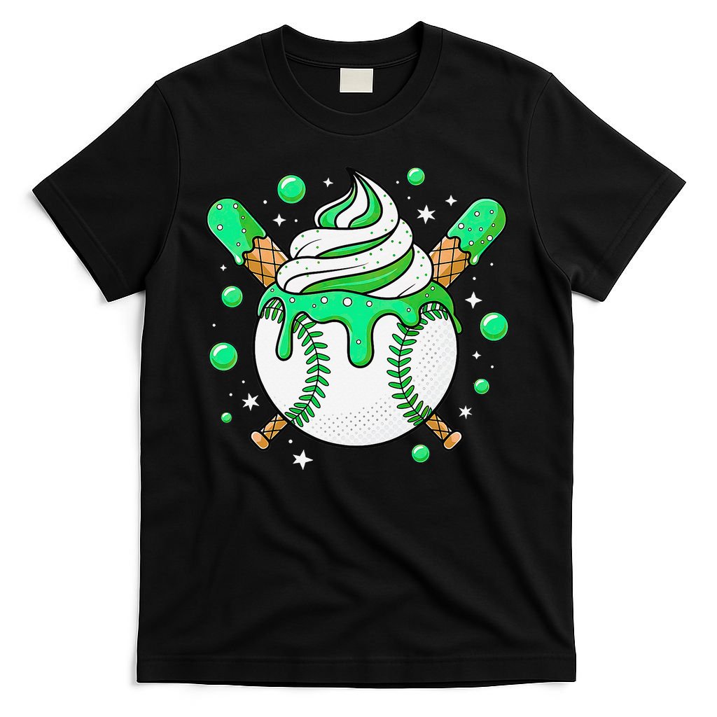 Ice Cream Drip Baseball Stuff Stuff Baseball T-Shirt