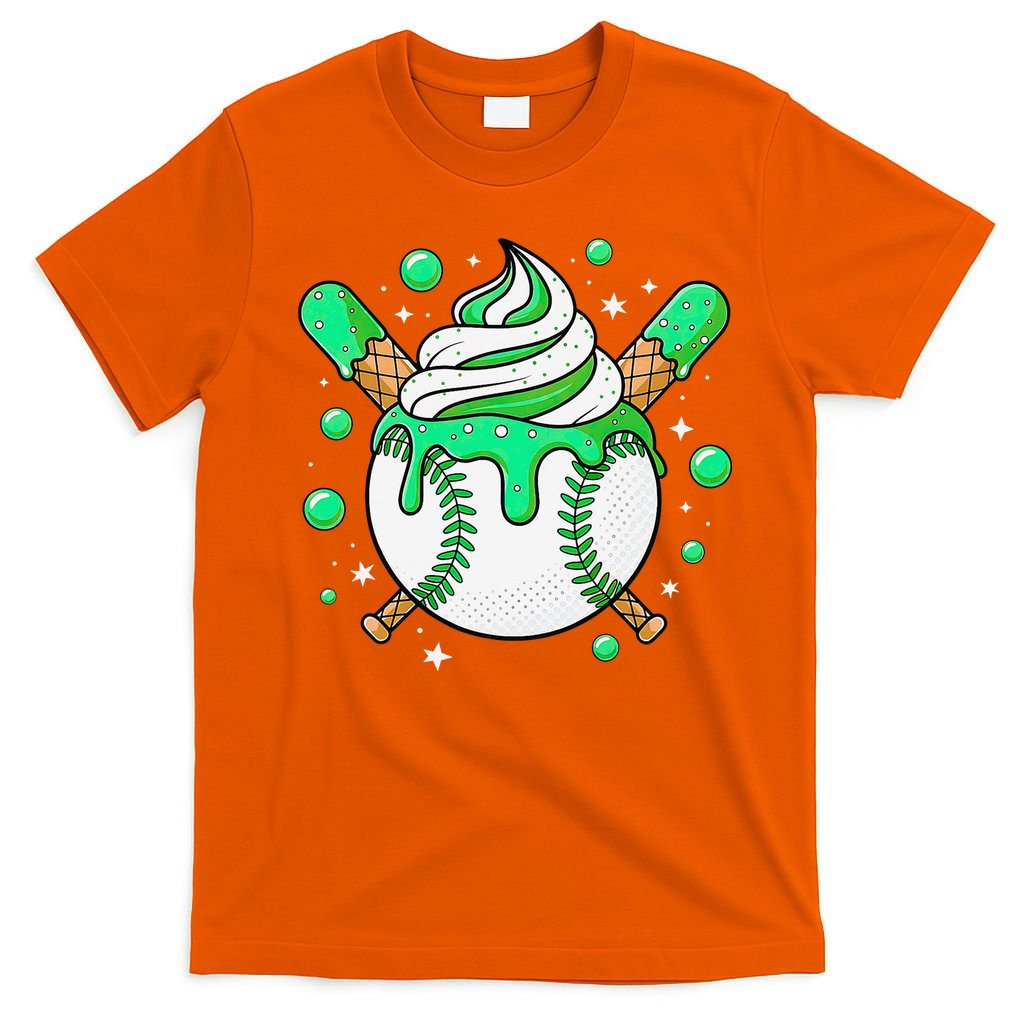 Ice Cream Drip Baseball Stuff Stuff Baseball T-Shirt