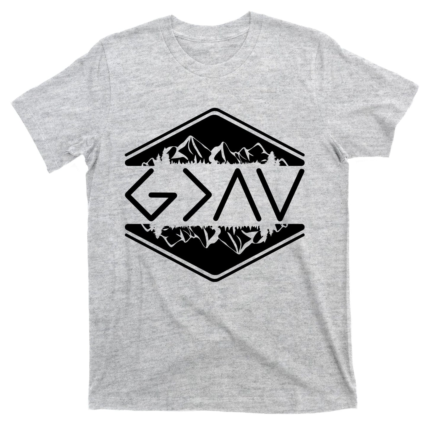 Inspirational Christian God Is Greater Than The High And Lows Camping T-Shirt