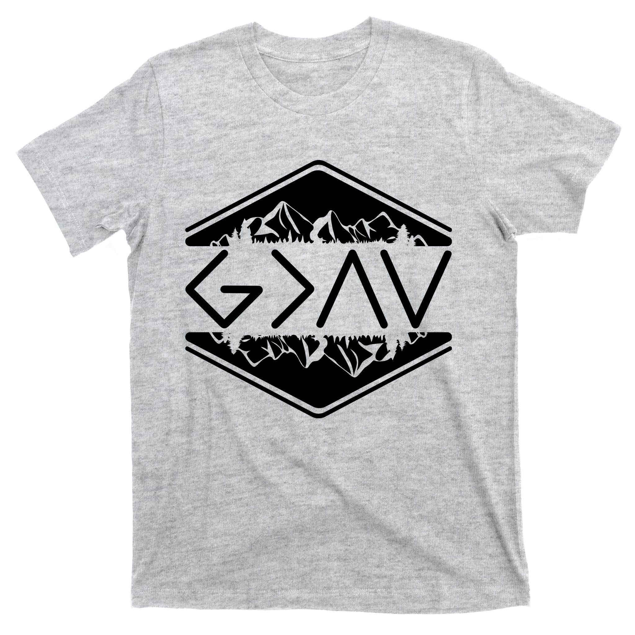 Inspirational Christian God Is Greater Than The High And Lows Camping T-Shirt