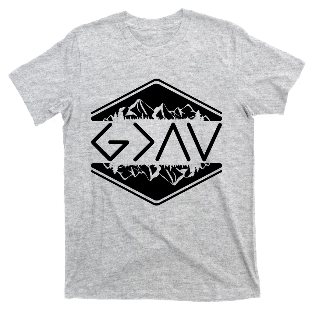 Inspirational Christian God Is Greater Than The High And Lows Camping T-Shirt