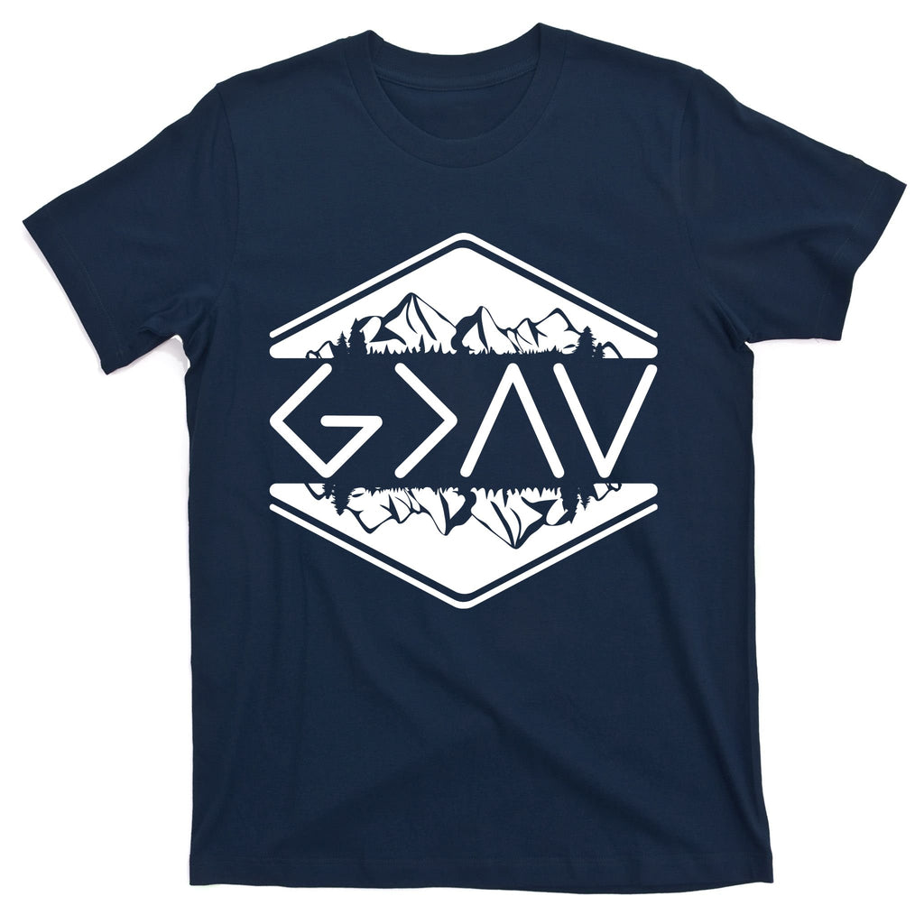 Inspirational Christian God Is Greater Than The High And Lows Camping T-Shirt